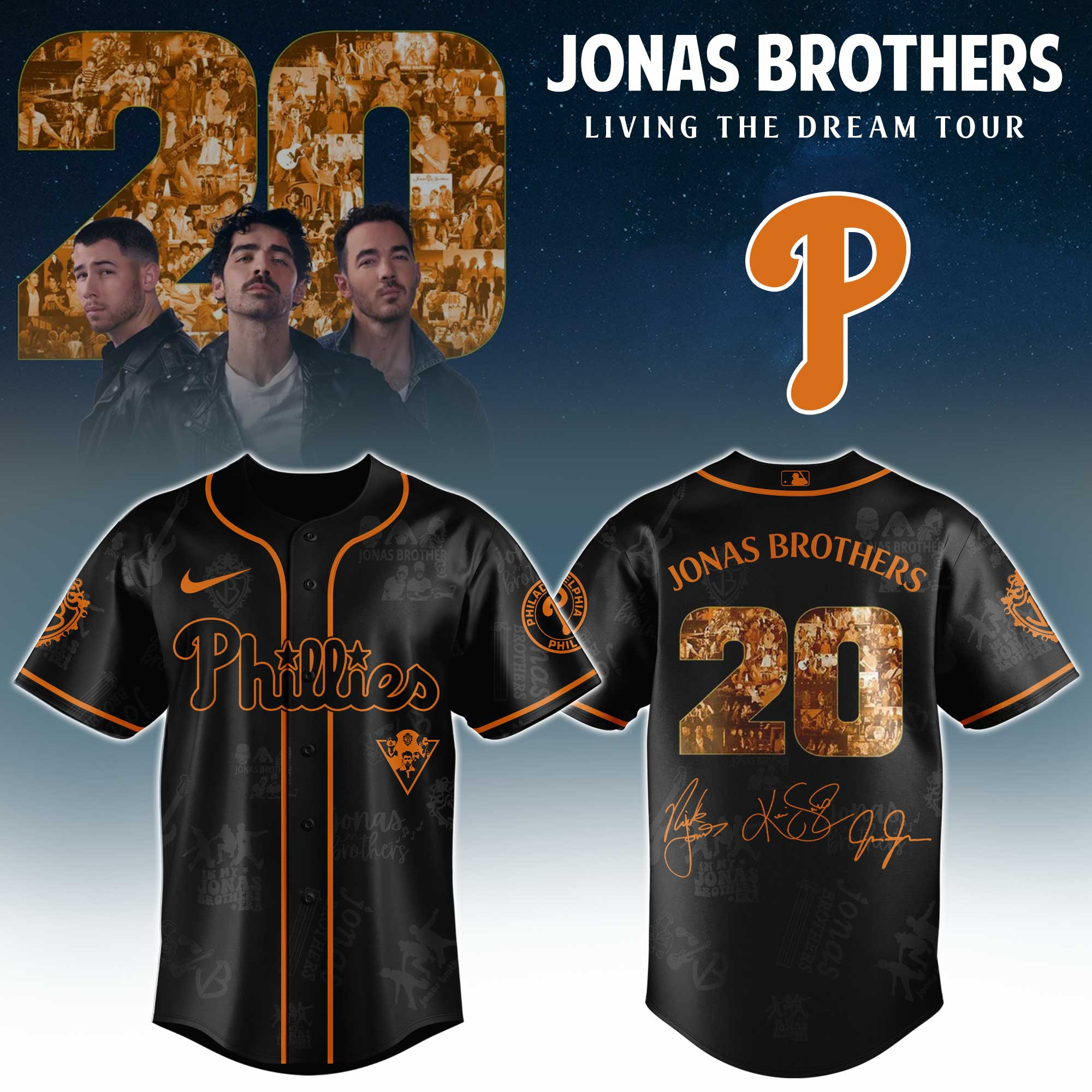 Philadelphia Phillies X Jonas Brothers Tour 2025 Jersey Gift For Sports Fans