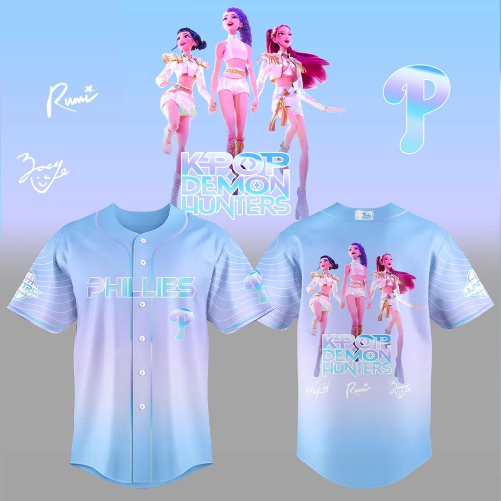 Philadelphia Phillies X Kpop Demon Hunters Huntr 2025 Jersey Phillies Merch Gifts For Wife