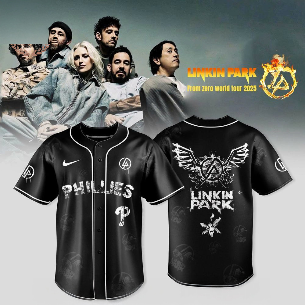 Philadelphia Phillies X Linkin Park From Zero World Tour 2025 Jersey Philadelphia Phillies Merch