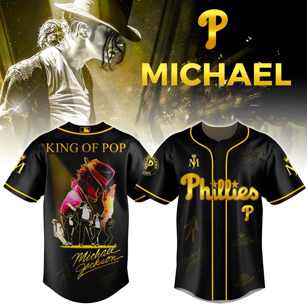 Philadelphia Phillies X Michael Jackson King Of Pop Jersey 2025 Philadelphia Phillies Merch_