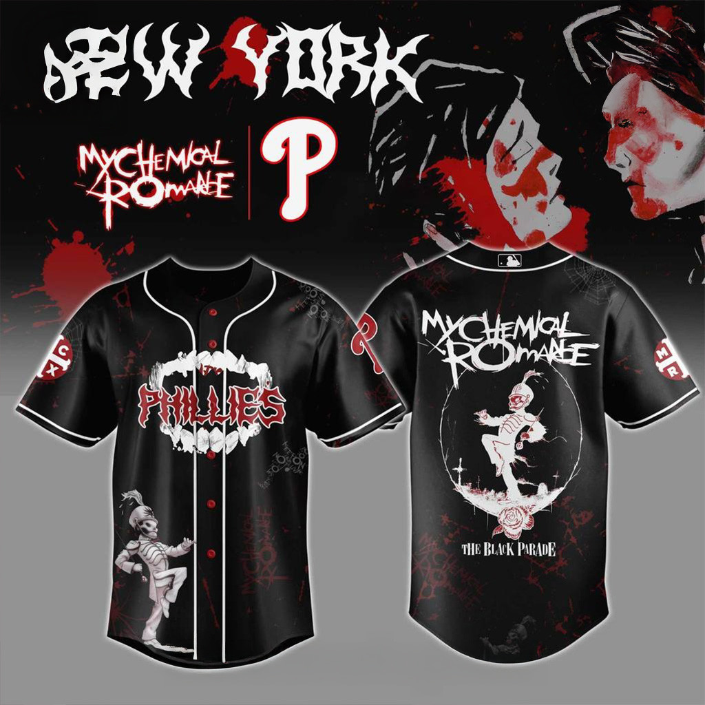 Philadelphia Phillies x My Chemical Romance Long Live The Black Parade Tour Baseball Jersey