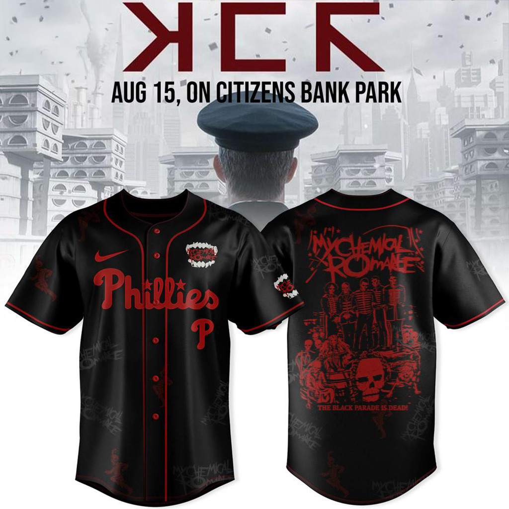 Philadelphia Phillies X My Chemical Romance Tour Baseball Jersey Philadelphia Phillies Merch