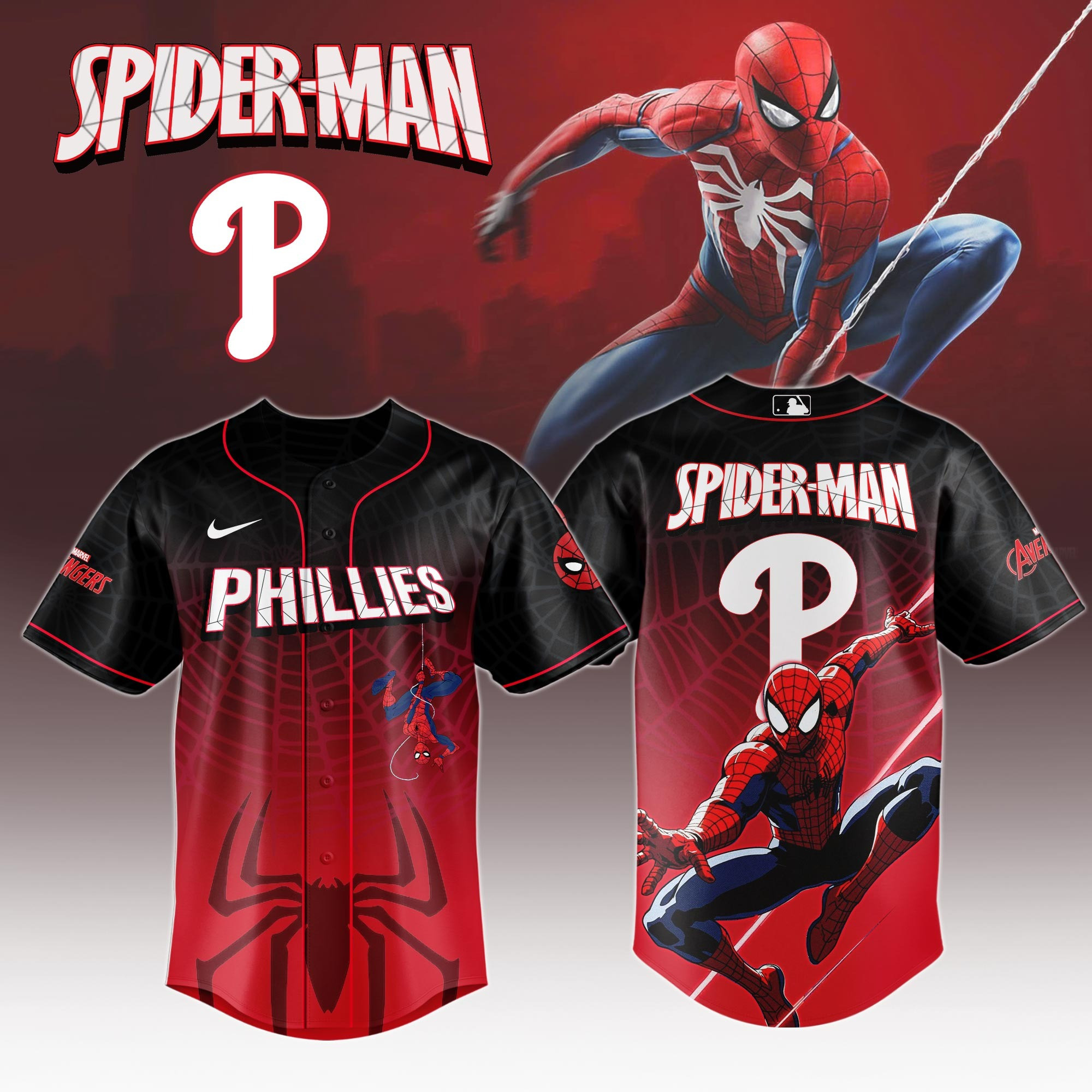Philadelphia Phillies x Spider Man Game Night Special Edition Jersey