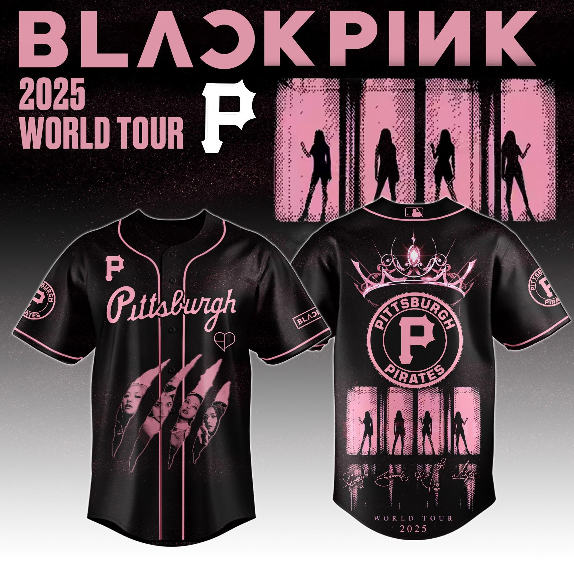 Pittsburgh Pirates Mlb X Black Pink World Tour Baseball Jersey For Fans Pirates Merch