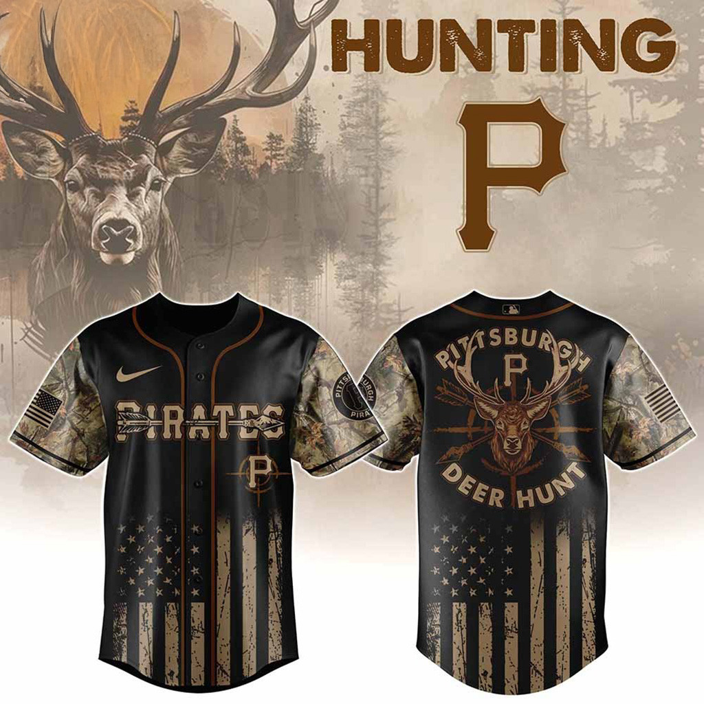Pittsburgh Pirates MLB X Deer Hunting Baseball Jersey Pirates Merch Gifts For Baseball Fans