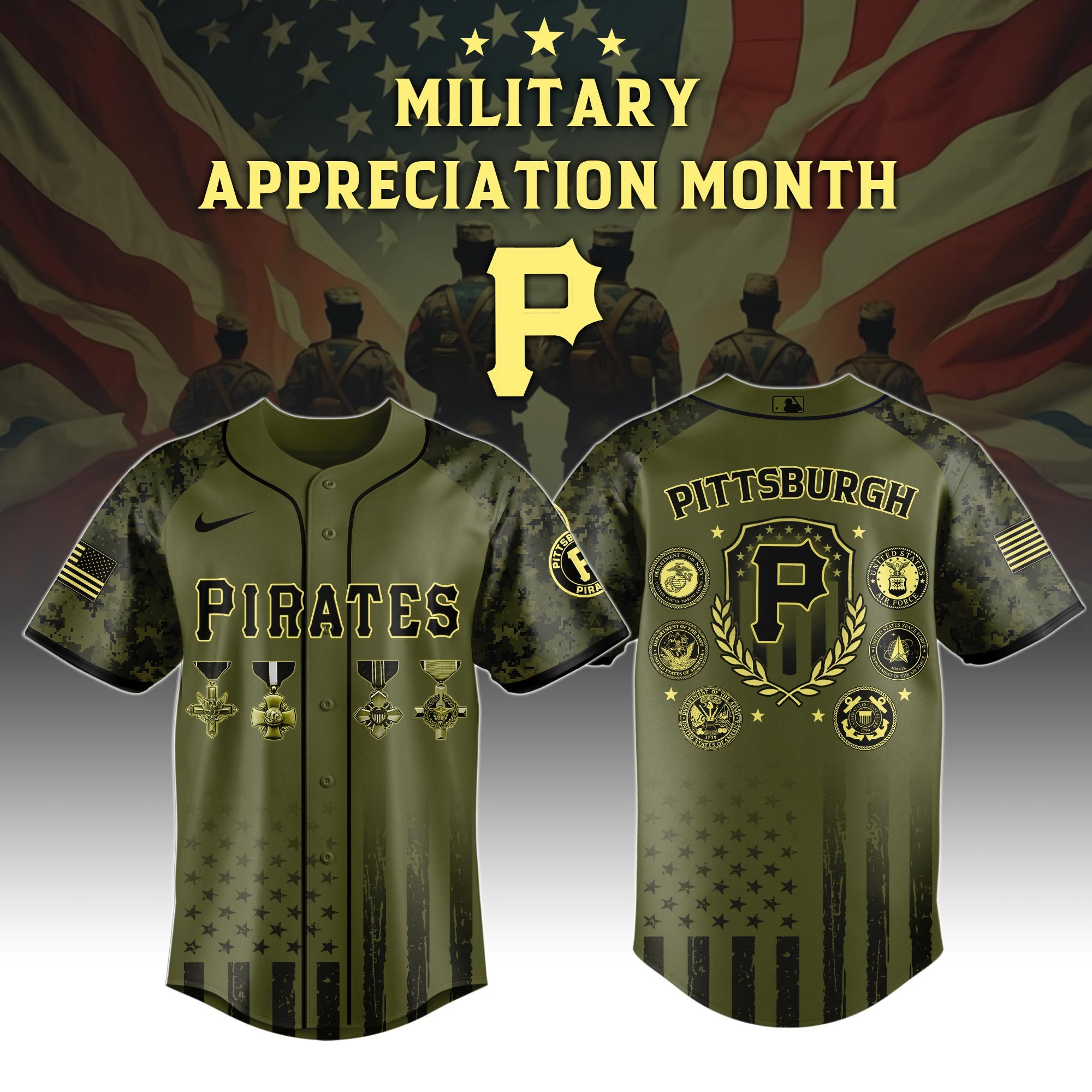 Pittsburgh Pirates MLB x Military Appreciation Month Special Edition Jersey 2025