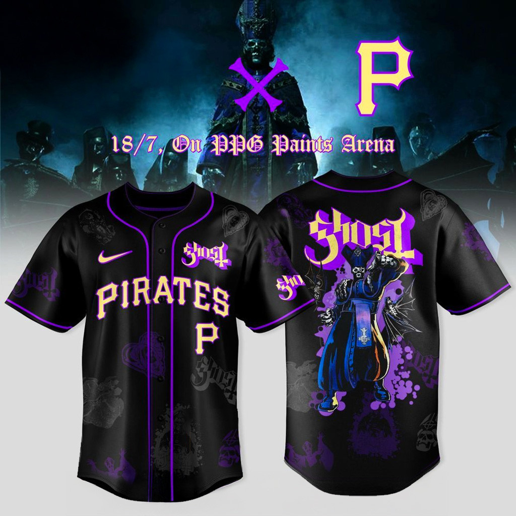 Pittsburgh Pirates X Ghost Band World Tour 2025 Baseball Jersey Pittsburgh Pirates Merch