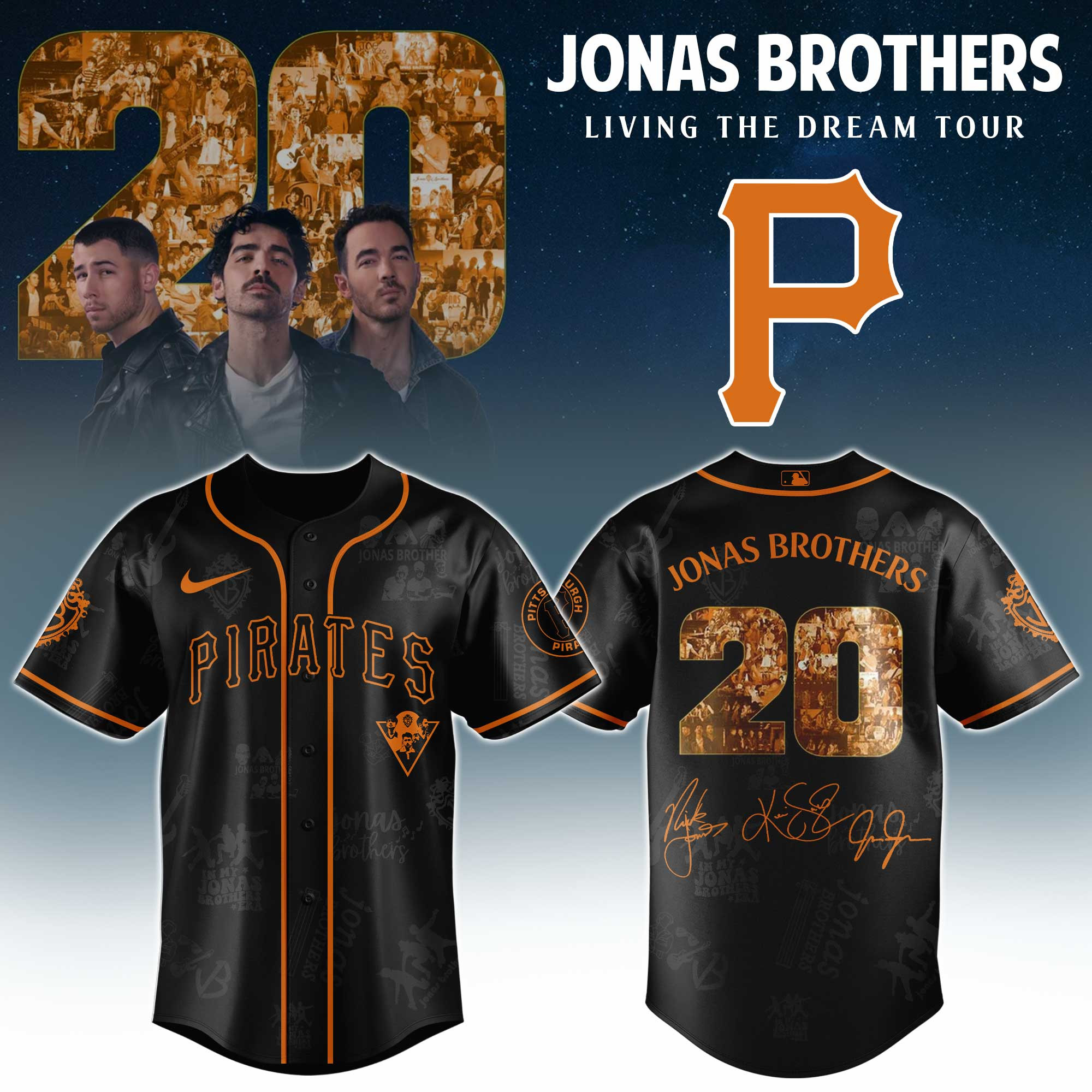 Pittsburgh Pirates X Jonas Brothers Tour 2025 Jersey Gift For Music Lovers