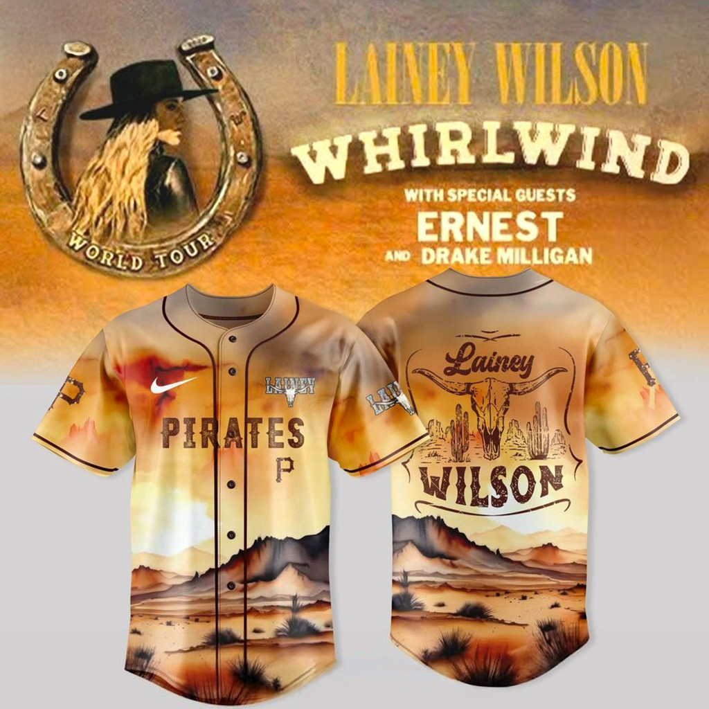 Pittsburgh Pirates X Lainey Wilson Whirlwind World Tour 2025 Baseball Jersey