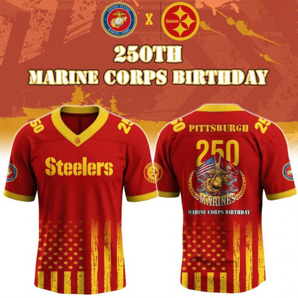 Pittsburgh Steelers X US Marine Corps 250th Anniversary Football Jersey Pittsburgh Steelers Merch