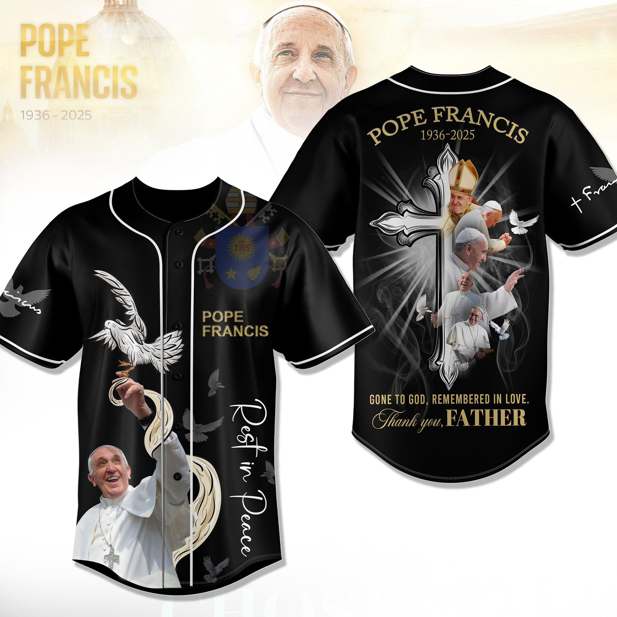 Pope Francis Baseball Jersey Pope Francis Merch Best Gifts For Dad