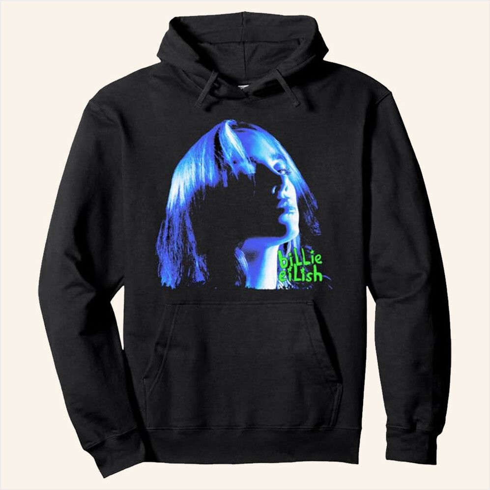 Portrait Hoodie Billie Eilish Merch Gifts For Music Enthusiasts Birthday Gift Ideas