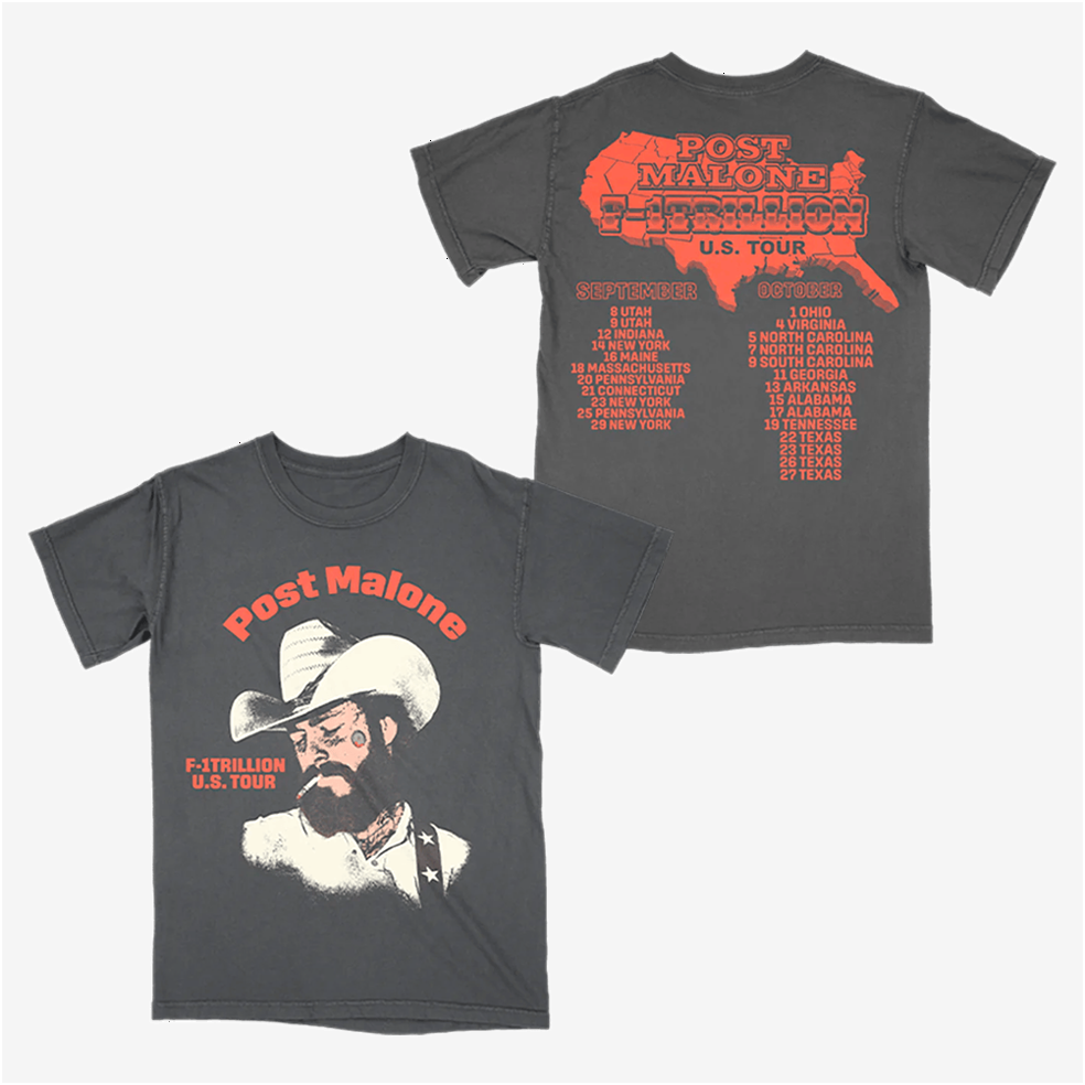 Post Malone Merch F 1 Trillion Outlaw Tour T-Shirt Fathers Day Gifts For Husband Gifts For BFF