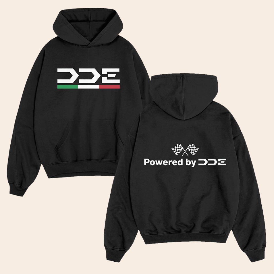 Powered By DDE Hoodie DDE Merch Daily Driven Exotics Merchandise Birthday Gifts For Dad