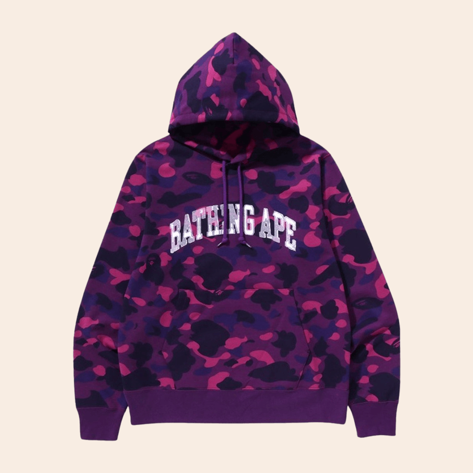 Purple Bape Camo Hoodie Cool Birthday Gifts For Girlfriend Streetwear Hoodie for Women