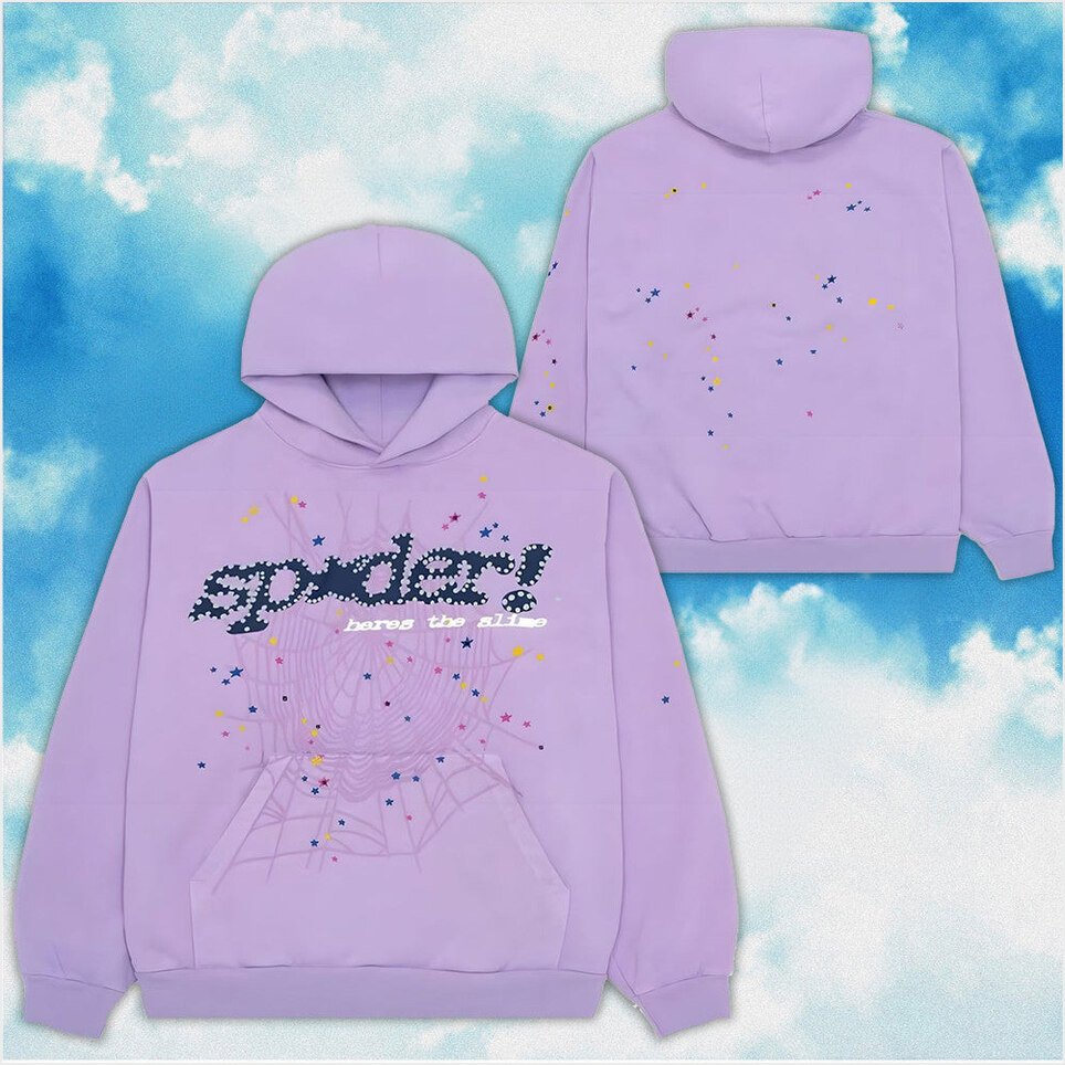 Purple Spider Hoodie Sp5der Acai Hoodie Spider Web Apparel Birthday Gifts For Men Women