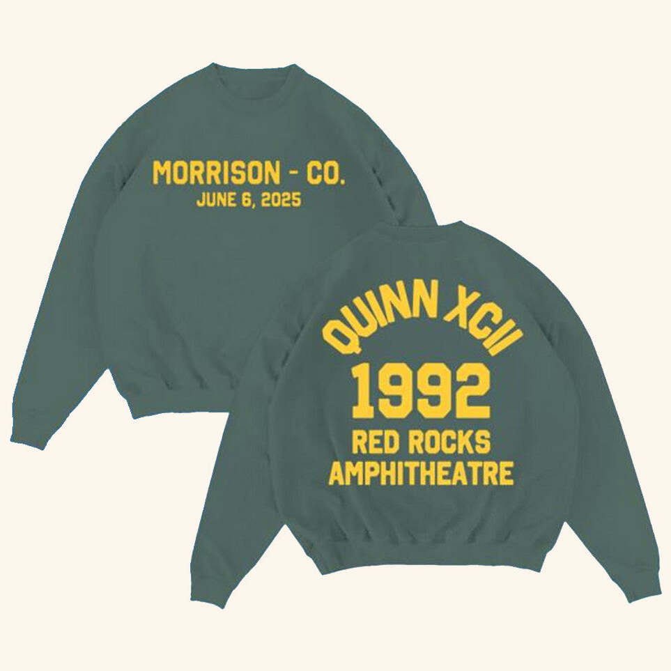 Quinn XCII Merch Red Rocks 2025 Collegiate Crewneck Sweatshirt Presents For Wife Gifts For BFF