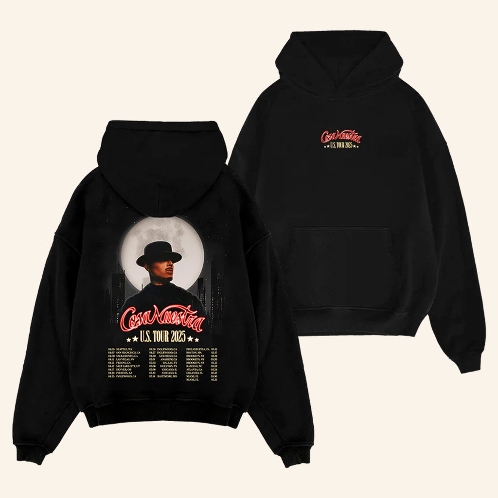 Rauw Alejandro Merch Cosa Nuestra World Tour Hoodie Black Gifts For Fans
