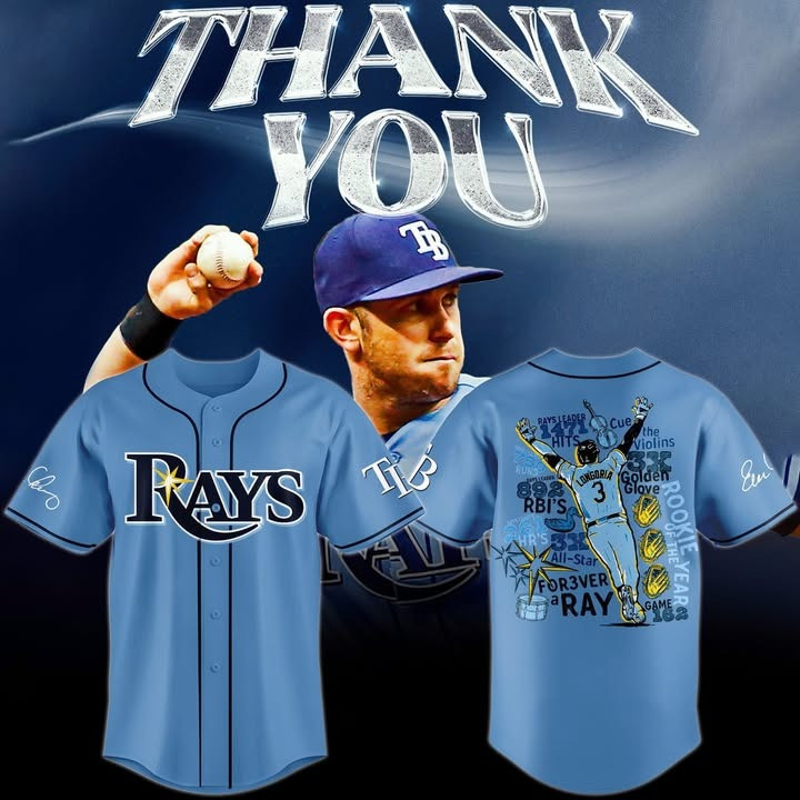 Rays Evan Longoria Thank You For The Memories Signatures Jersey Rays Merch Father's Day Gifts