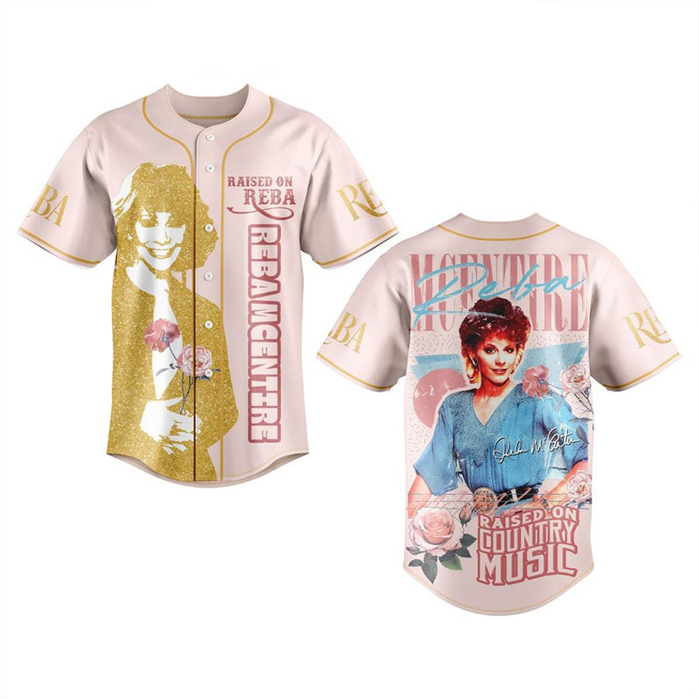 Reba Mcentire Raised On Country Music Baseball Jersey Reba McEntire Merch Mother's Day Gifts