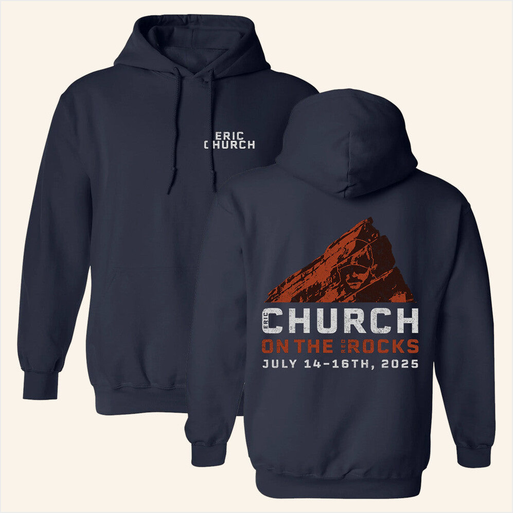 Red Rocks Event Navy Hoodie Eric Church Merch Best Birthday Gifts For Dudes Gifts For Friends