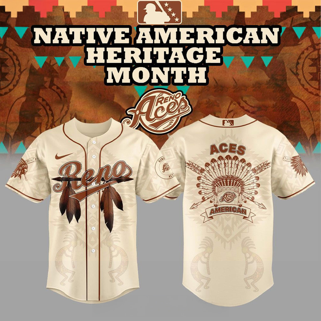 Reno Aces Celebrating Native American Heritage Month Jersey Reno Aces Merch Dad Gifts