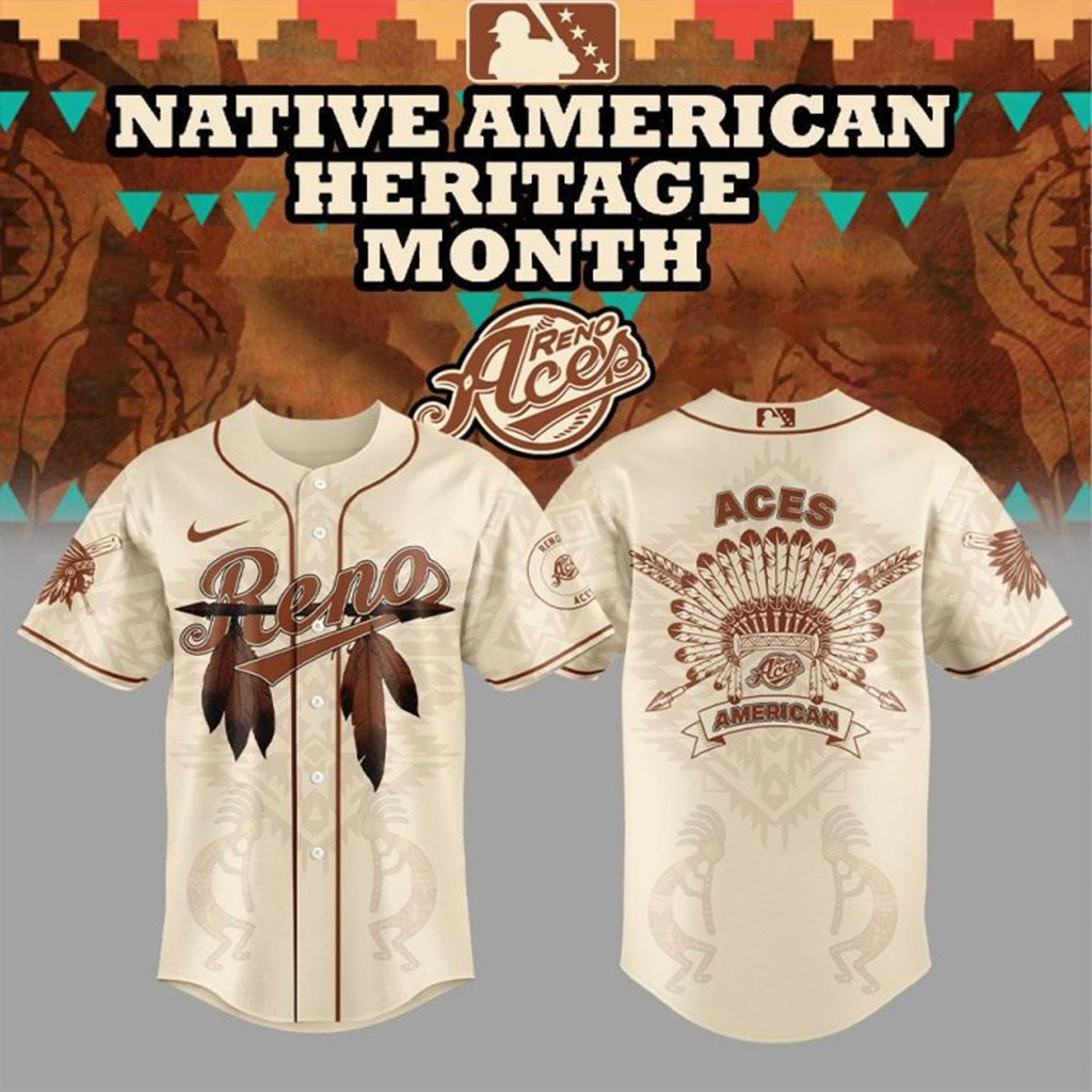 Reno Aces Native American Heritage Month 2025 Special Baseball Jersey MLB Merch Dad Gifts