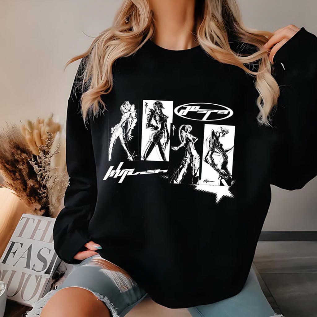 Retro Aespa Whiplash Sweatshirt AESPA Synk Parallel Line Tour Shirt Aespa Live Tour Shirt