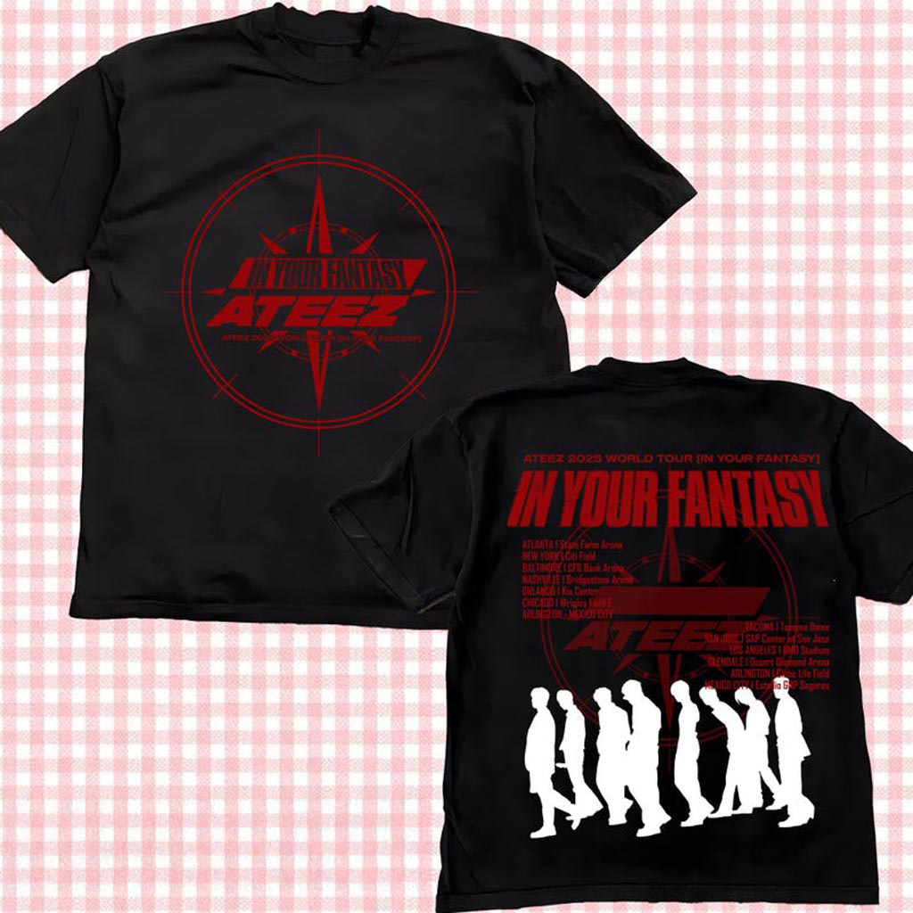 Retro Ateez 2025 World Tour in Your Fantasy Shirt ATEEZ Golden Hour Part 2 T-Shirt Ateez Merch