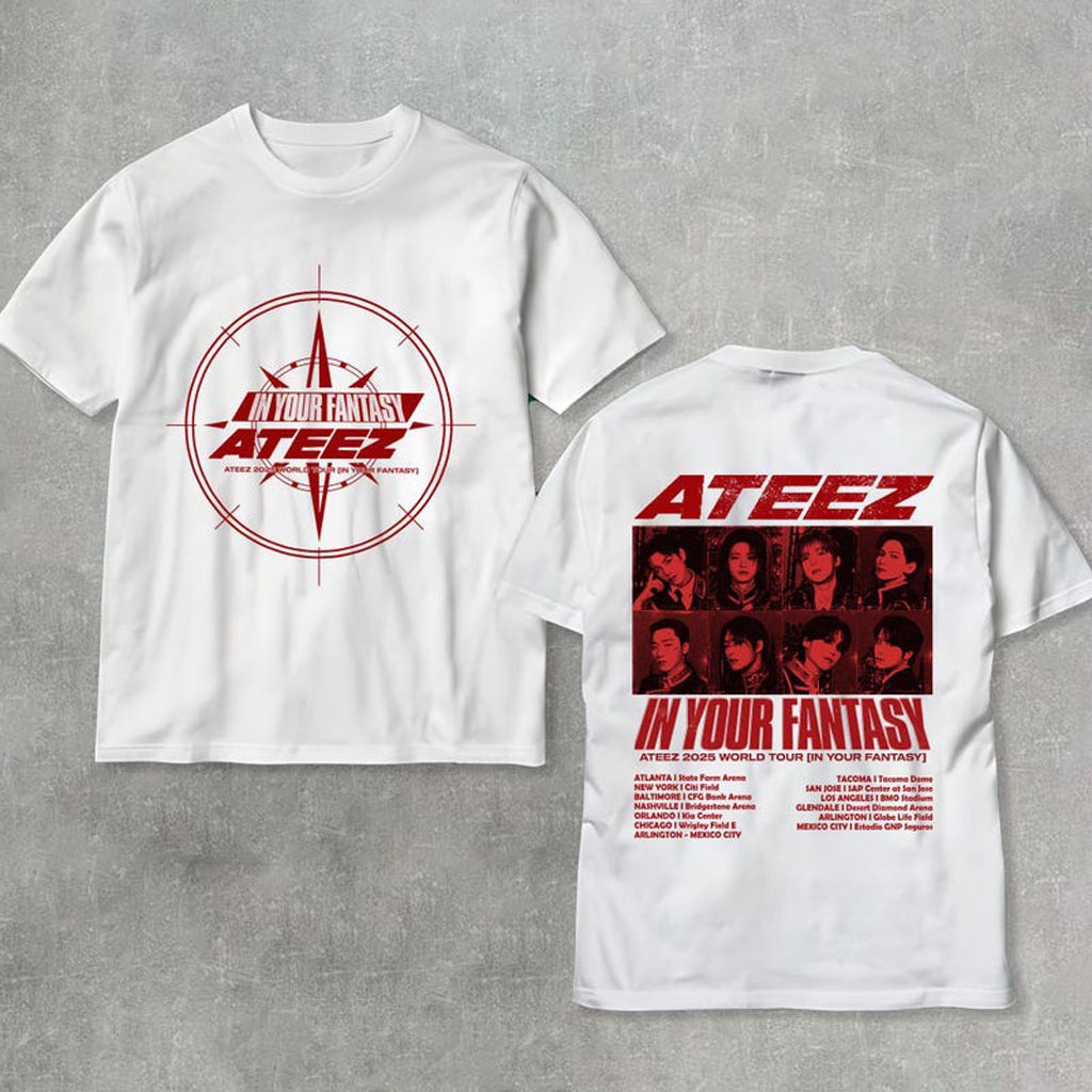 Retro Ateez 2025 World Tour in Your Fantasy T-Shirt ATEEZ Golden Hour Part 2 Shirt Ateez World