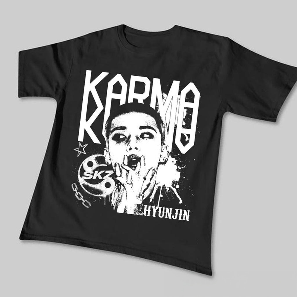 Retro Stray Kids Hyunjin Karma Shirt SKZ Karma Sweatshirt Stray Kids Ceremony Shirt Stray