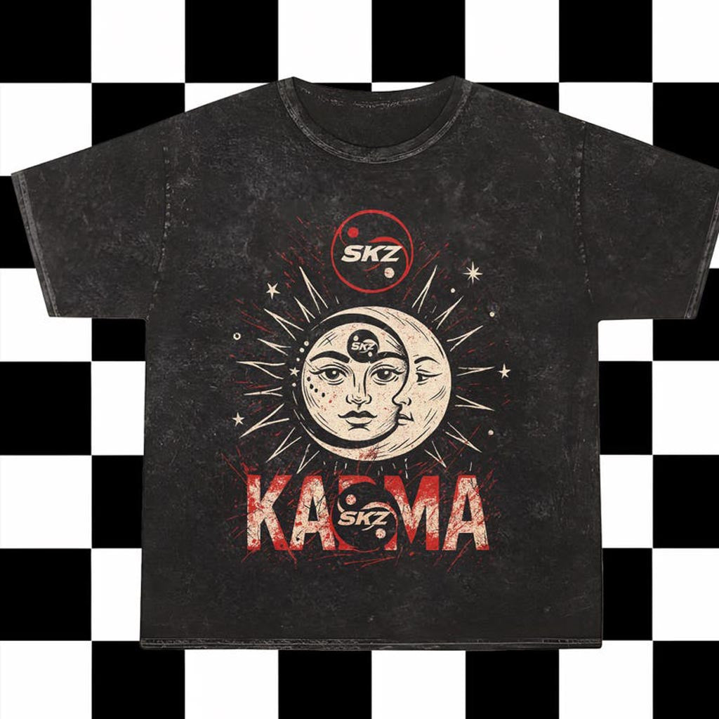 Retro Stray Kids Karma Mineral Washed Shirt Vintage SKZ Karma Shirt Stray Kids Karma Shirt