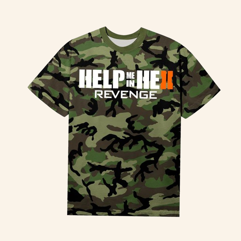 Revenge Merch Splitscreen Green Camo T-Shirt Gifts For Dad