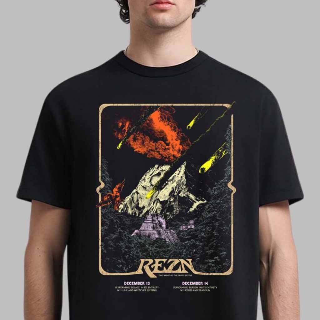 Rezn Poster For Two Nights At The Empty Bottle In Chicago Illinois On December 13 And 14 T-Shirt Unique Gifts For Music Lovers