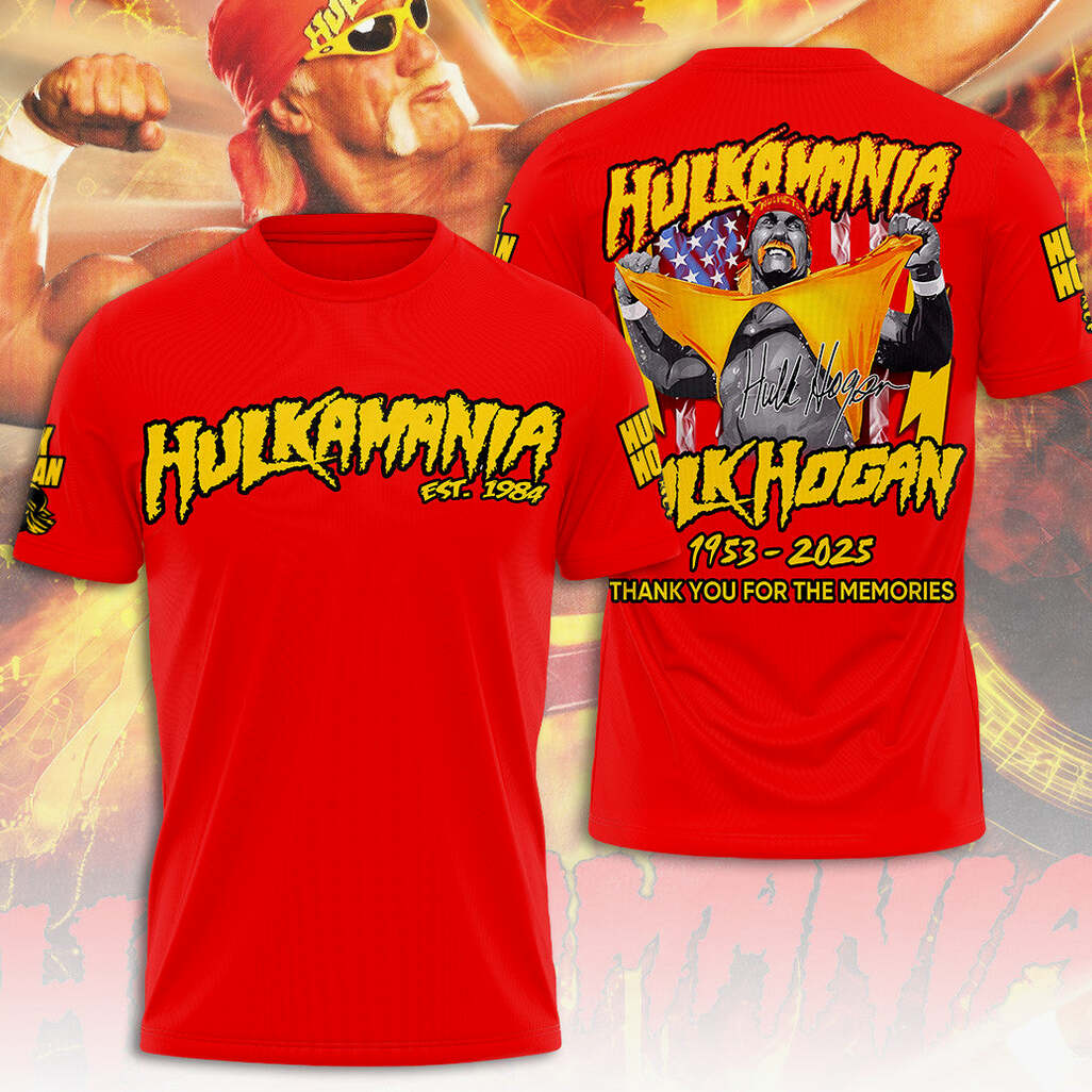 RIP Hulk Hogan T-Shirt Hulkamania Hulk Hogan 1953 2025 Shirt Thank You For The Memories