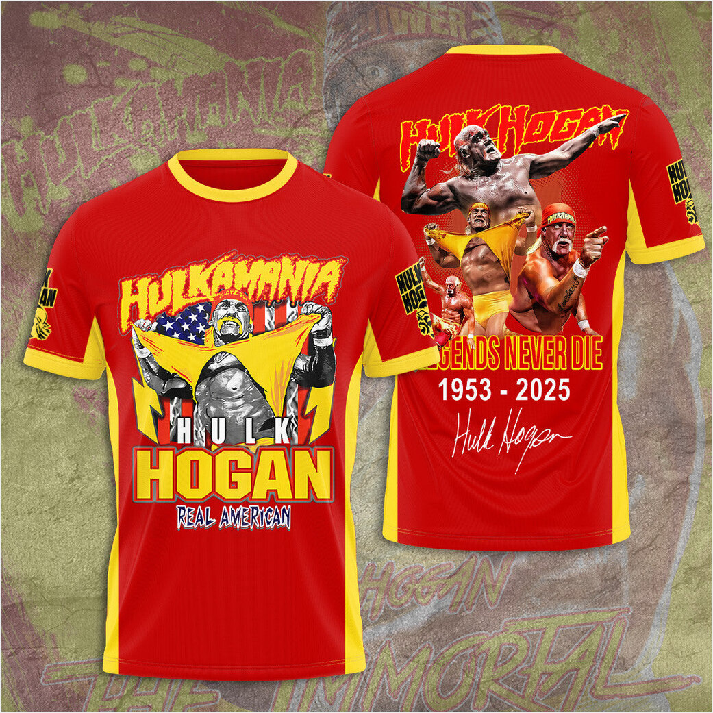 RIP Hulk Hogan T-Shirt Hulkamania Hulk Hogan Real American Shirt Legends Never Die