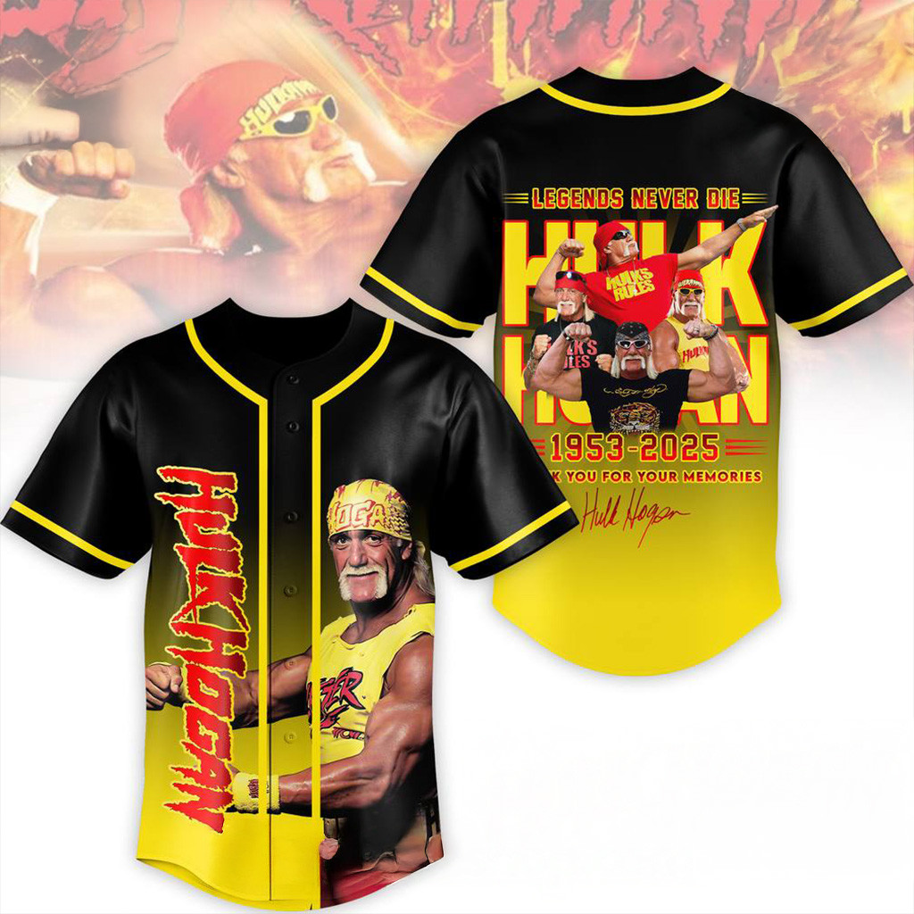RIP Hulk Hogan Thank You For The Memories Special Baseball Jersey Fan Merch Him Gifts