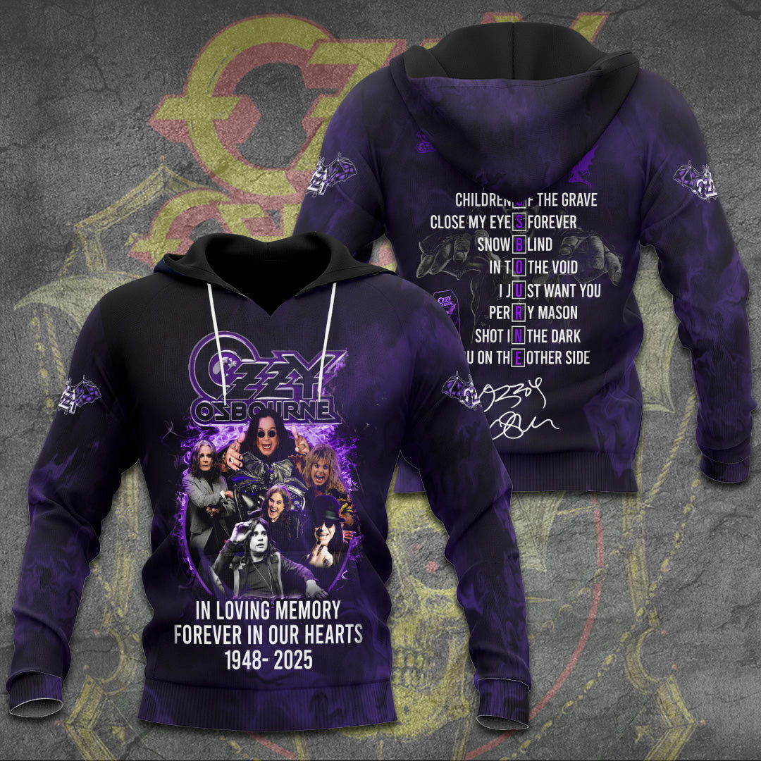 Rip Ozzy Osbourne Thank You For The Memories Hoodie In Loving Memory Forever In Hearts 1948 2025 Hoodie
