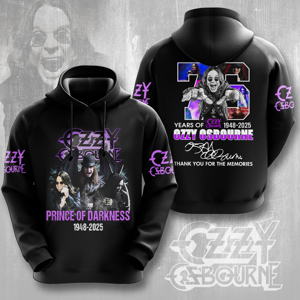 Rip Ozzy Osbourne Thank You For The Memories Hoodie Prince Of Darkness 1948 2025 Hoodie