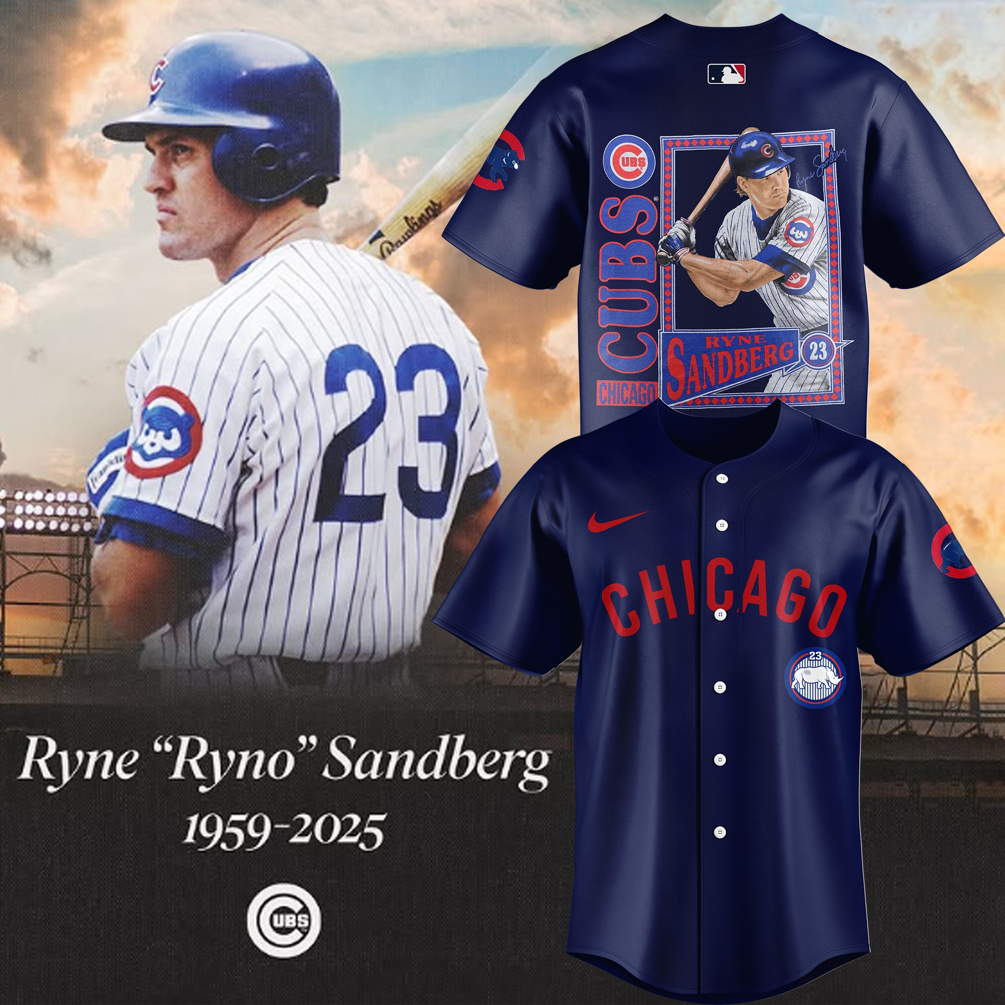 RIP Ryne Sandberg True Chicago Cubs Legend 1959-2025 Baseball Jersey Gift For Ryne Fans