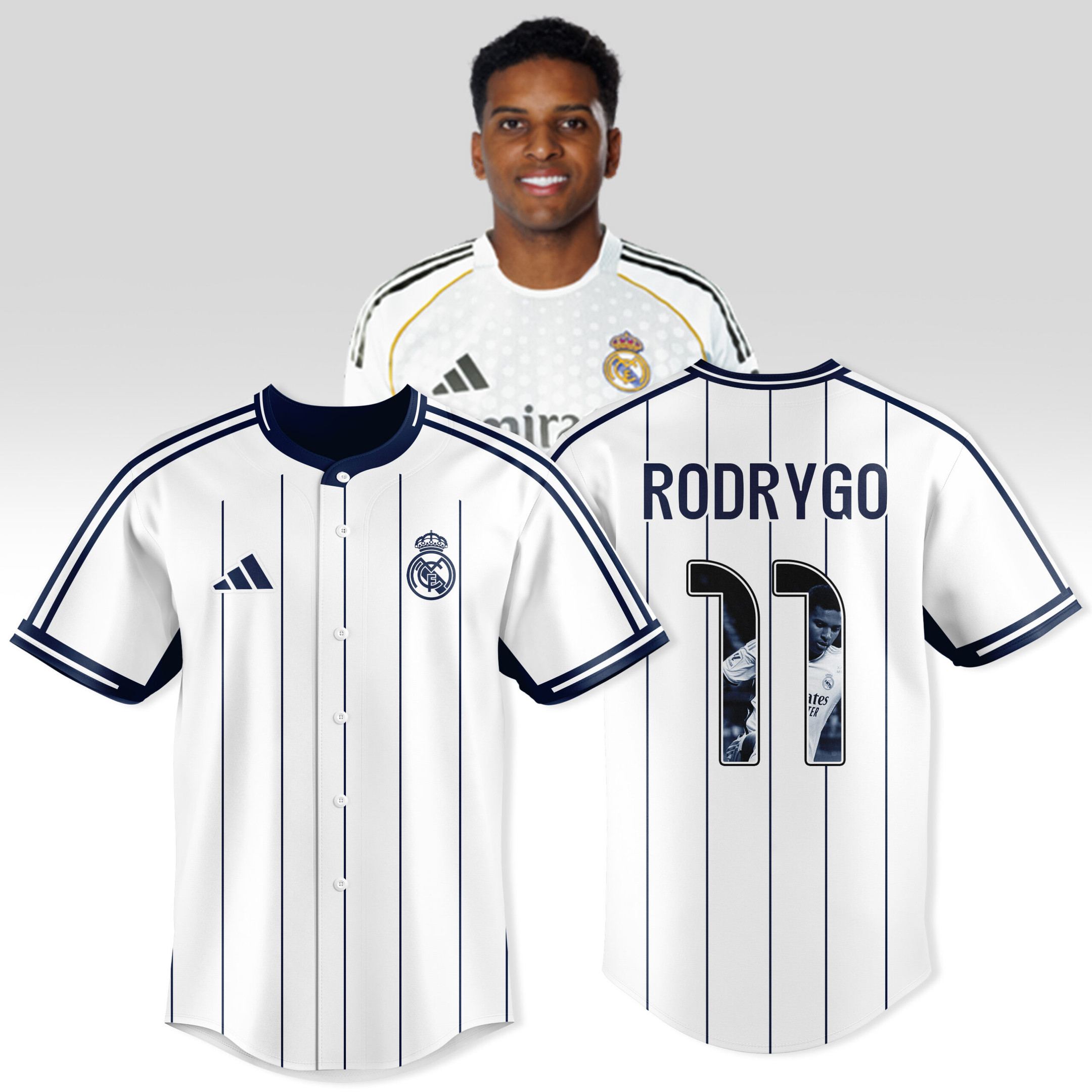 Rodrygo Goes 11 Real Madrid Personalized Baseball Jersey For Fans
