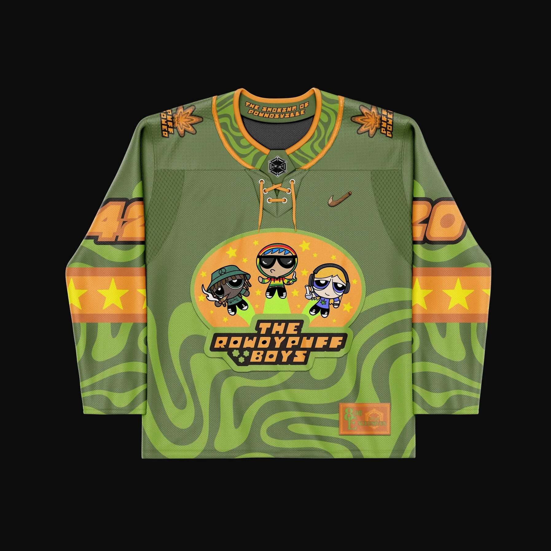 Rowdypuff Boys 420 Hockey Jersey Trippy Jersey Gifts For Boyfriend Gifts For Best Friend