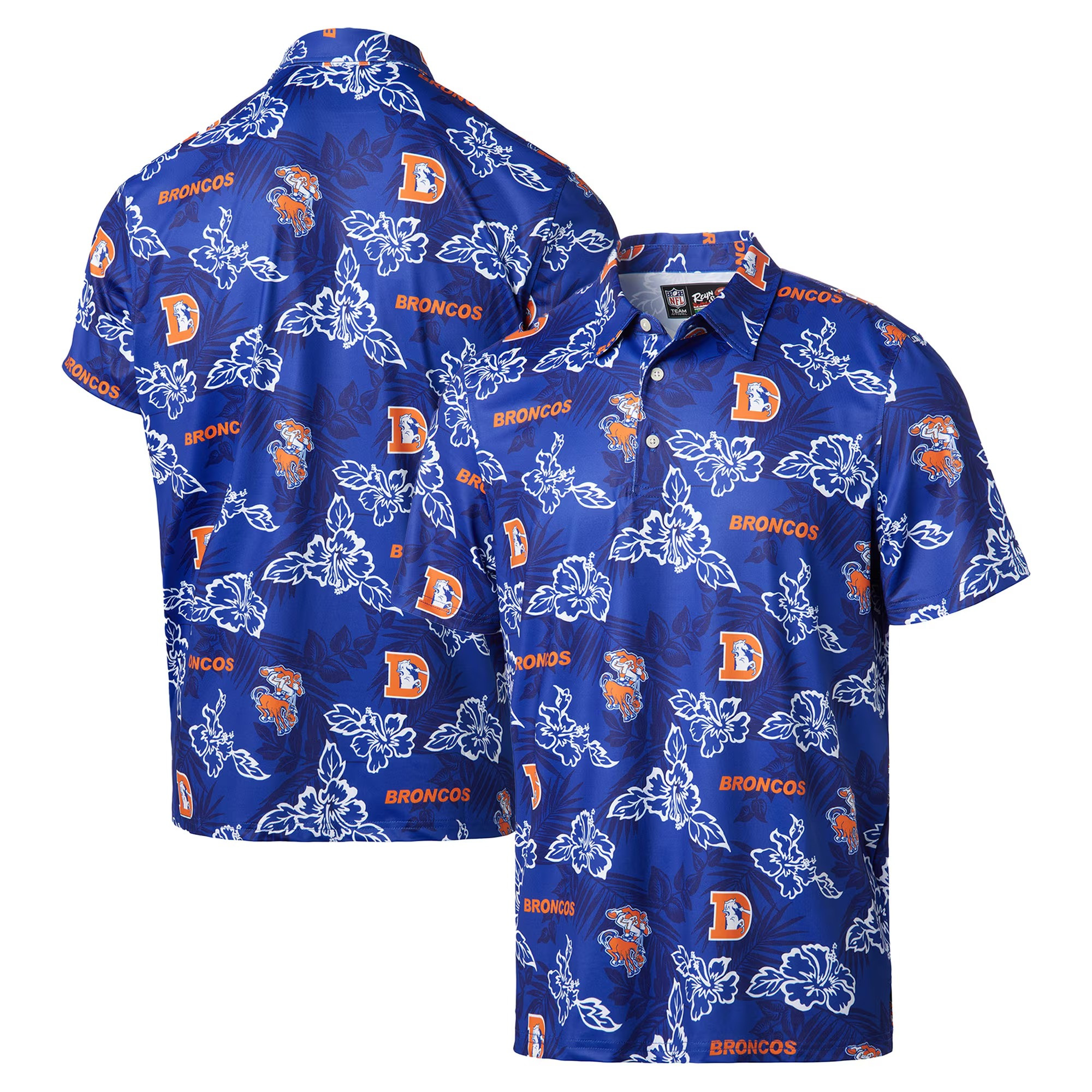 Royal Denver Broncos Polo Shirt NFL Aloha Shirt Fathers Day Gifts Special For Football Fan