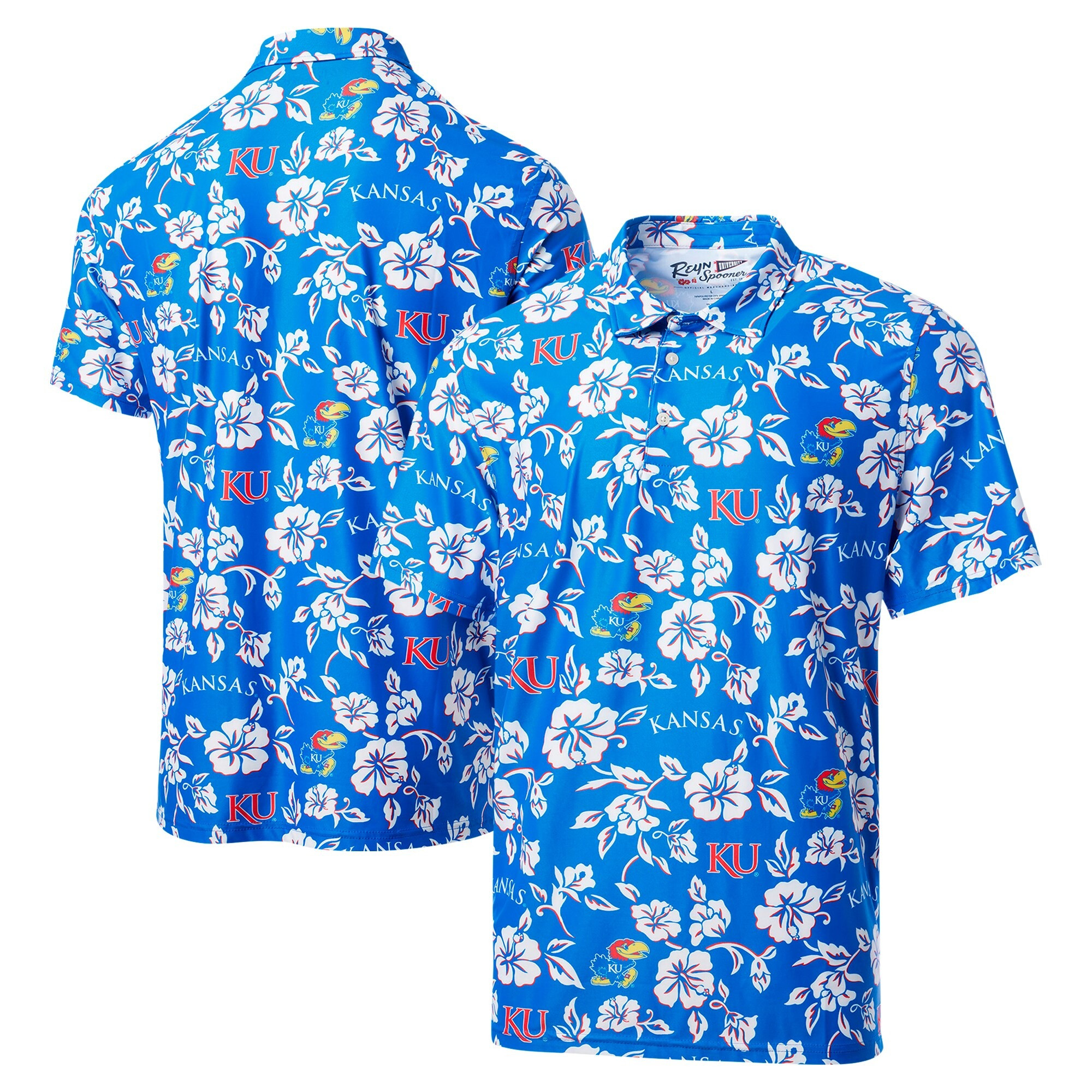 Royal Kansas Jayhawks Polo Shirt NCAA's Aloha Shirt Best Father's Day Gifts