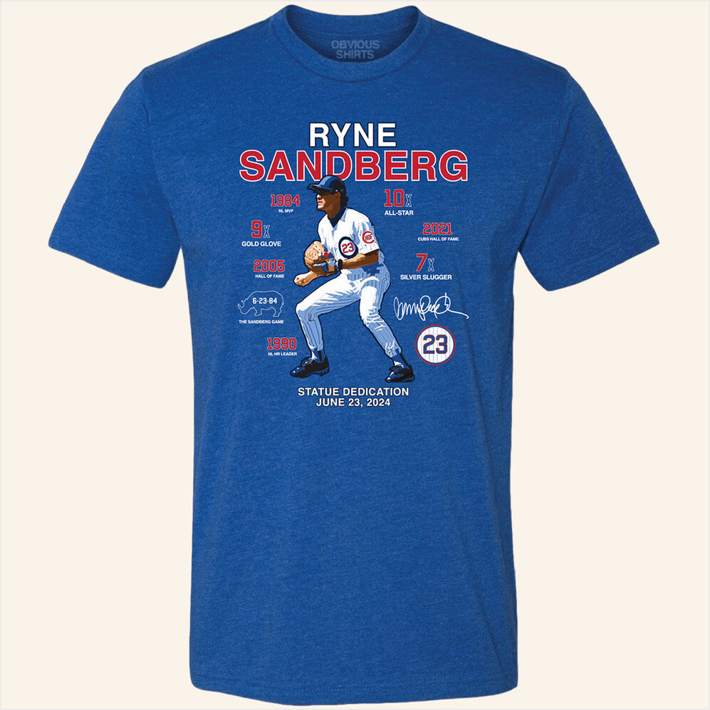 Ryne Sandberg Statue Shirt Forever 23 Cubs Shirt Ryne Sandberg Shirt Best Gifts For Baseball Fans