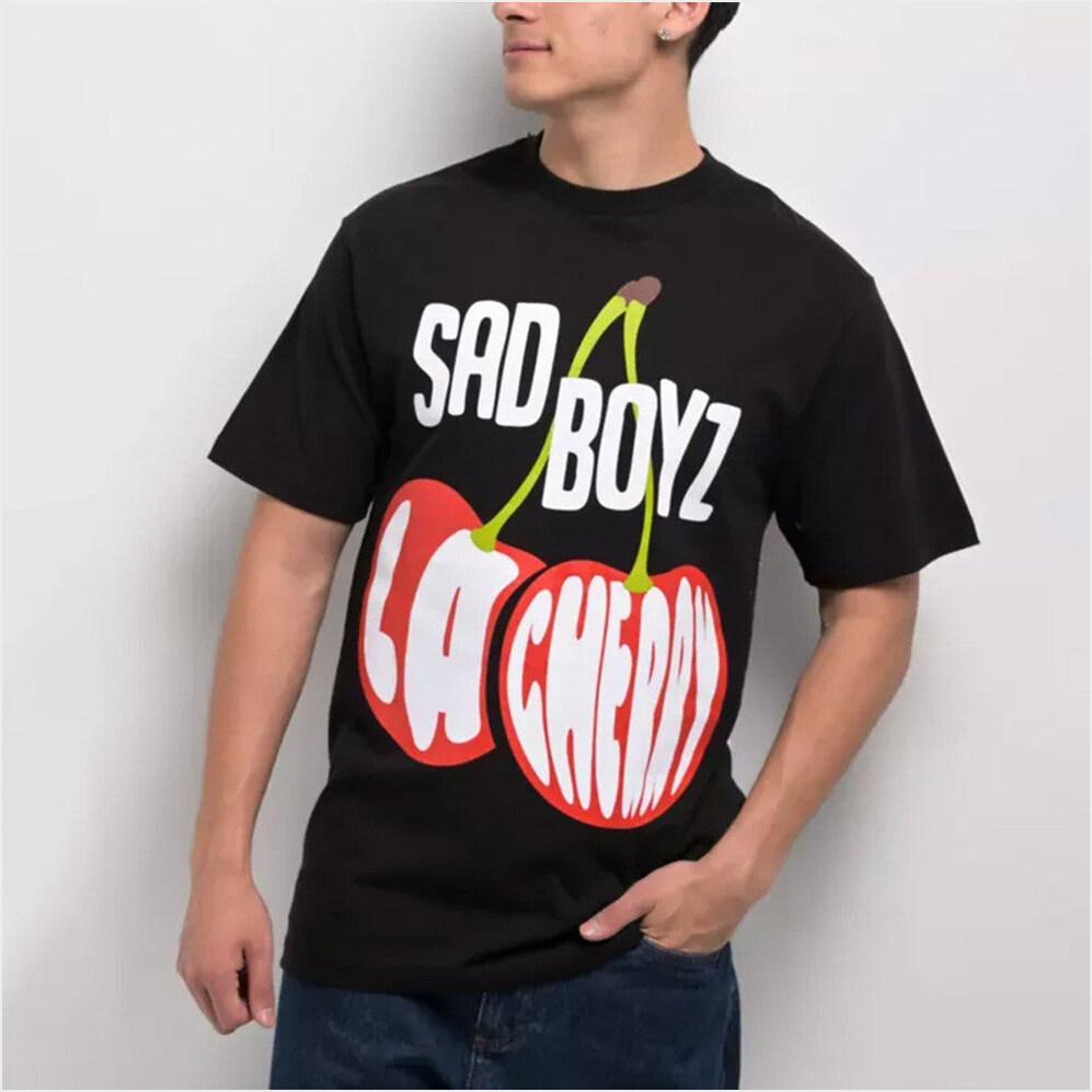 Sad Boyz La Cherry Black T-Shirt Junior H Sad Boyz Merch Birthday Gifts For Boyfriend