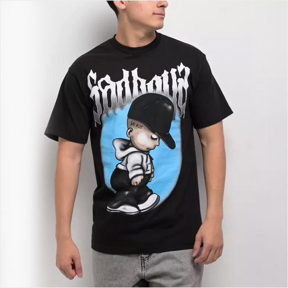 Sad Boyz Lil Sad Boy Black T-Shirt Junior H Sad Boyz Merch Birthday Gifts For Best Friend