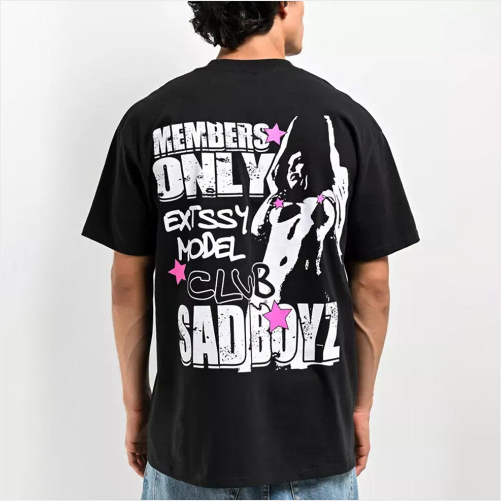 Sad Boyz Members Only Black T-Shirt Junior H Sad Boyz Merch Best Birthday Gifts For Him