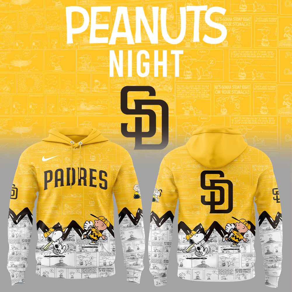 San Diego 75th Anniversary Of Peanuts Hoodie Great Gifts For Baseball Fan