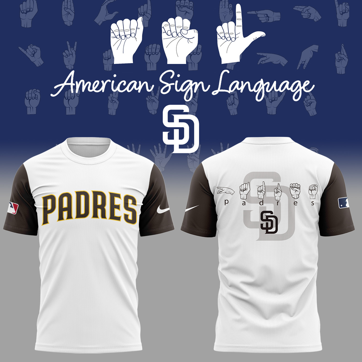 San Diego Baseball American Sign Language Night T-shirt Gift Ideas For Baseball Lovers